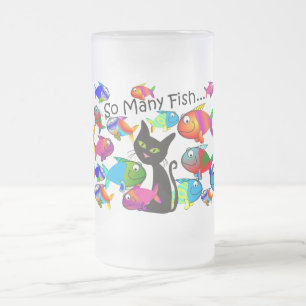 "So viele Fisch-" Katzen-Liebhaber-Geschenke Mattglas Bierglas