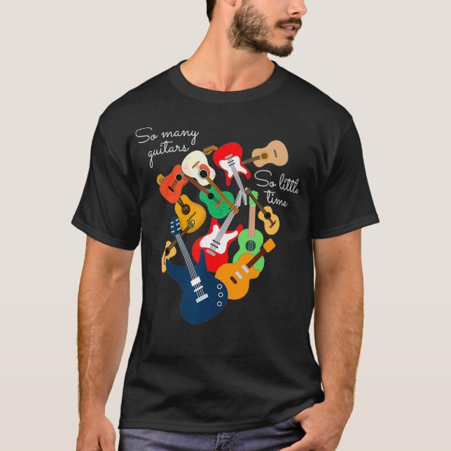 So viele Gitarren so wenig Zeit Gitarre Männer Fra T-Shirt (Vorderseite)