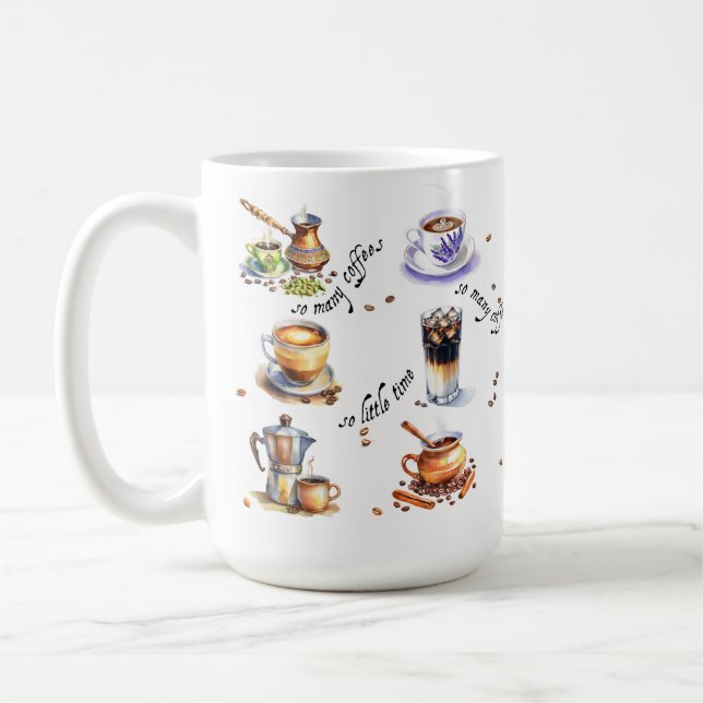 So viele Kaffee, so wenig Zeit Kaffeetasse (Links)