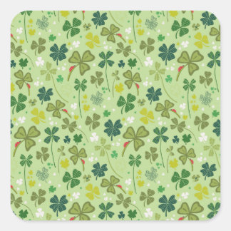 So viele Kleeblätter Quadratischer Aufkleber