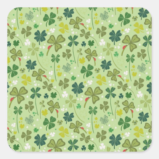So viele Kleeblätter Quadratischer Aufkleber (Vorderseite)