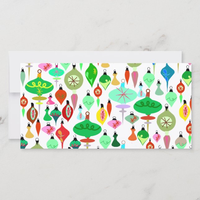 So viele Ornamente Feiertagskarte (Vorderseite)