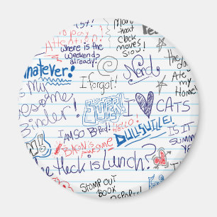 So viele Schulgekritzel Magnet