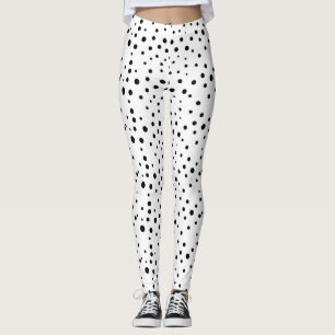 So viele Spots! Schwarz-Weiß-Dalierung Leggings
