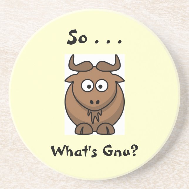 So…. Was Gnu ist Sandstein Untersetzer (Vorne)