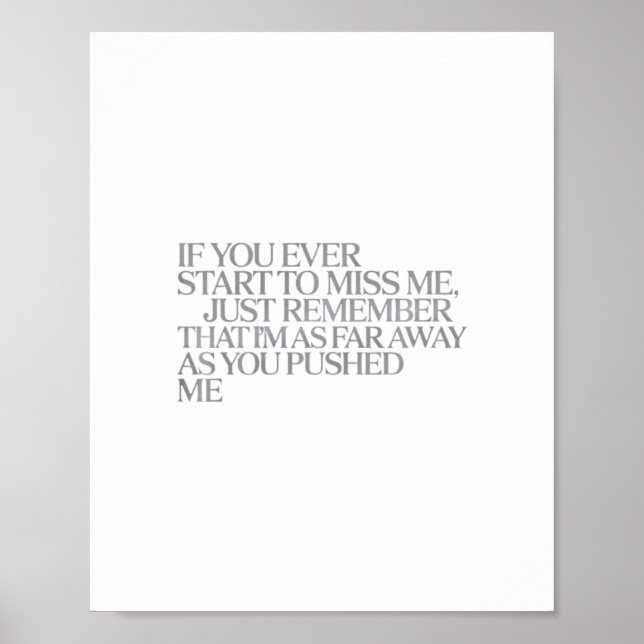 So weit entfernt, wie du mich geschoben hast – Emo Poster (Vorne)