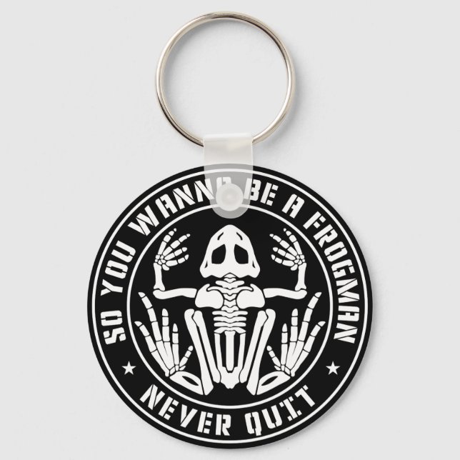 So werden Sie ein Frogman "Never Quit"-Patch sein Schlüsselanhänger (Vorderseite)