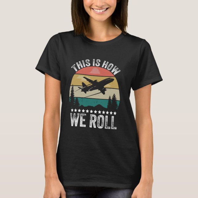 So werden wir den Funny Pilot & Aviation Airplan e T-Shirt (Vorderseite)