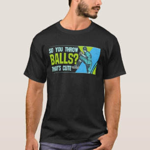so werfen Sie Bälle, die niedlicher Baseballpitche T-Shirt