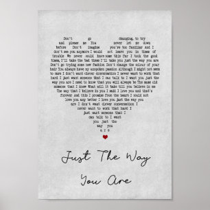 So wie Sie sind graue Herz Song Lyric Print Poster