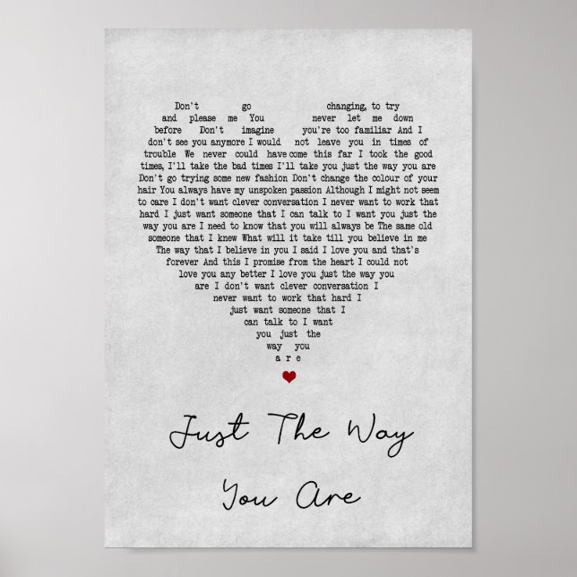 So wie Sie sind graue Herz Song Lyric Print Poster (Vorne)