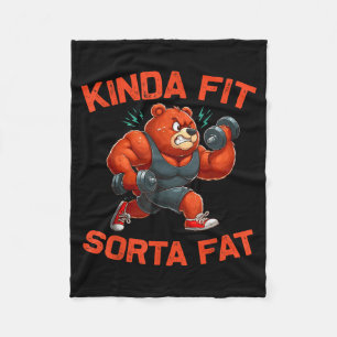 So ziemlich Fit Ein bisschen Fett Lustiger Gym Bär Fleecedecke