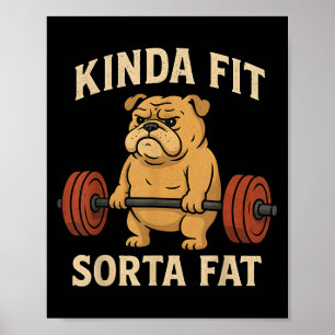 So ziemlich Fit Ein bisschen Fett Lustiger Retro G Poster