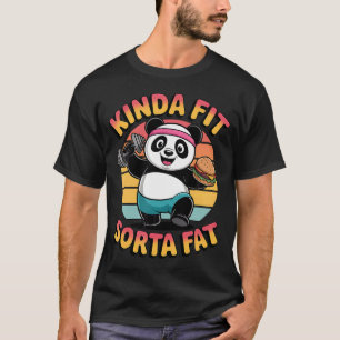 So ziemlich fit, irgendwie fett, lustiger Panda im T-Shirt