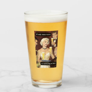 So zufrieden wie Bier - Retro Cocktail Kellnerin Glas