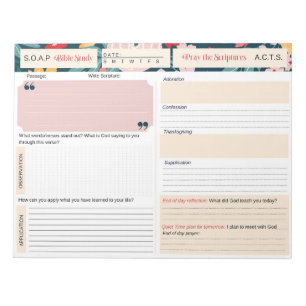 SOAP Bible Studies Journal Notizblock