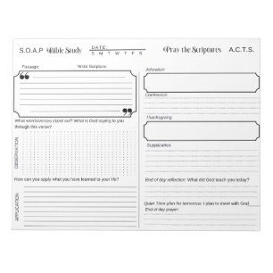 SOAP Bible Study Journal Notepad Notizblock