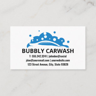 Soap Bubbles Car Wash Logo Visitenkarte