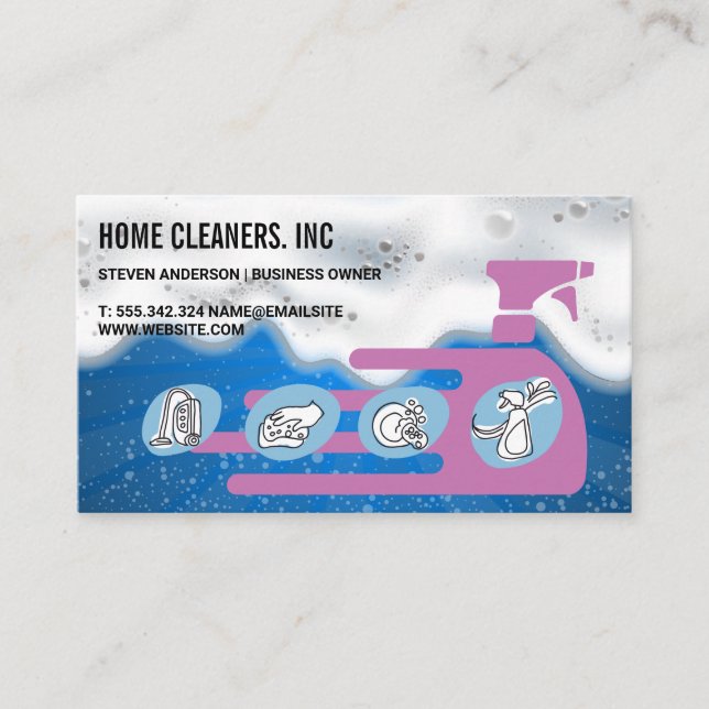 Soap Bubbles | Cleaning Services Icon Visitenkarte (Vorderseite)