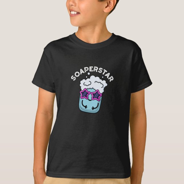 Soaperstar Funny Soap Pun Dark BG T-Shirt (Vorderseite)