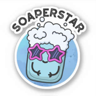 Soaperstar Funny Superstar Soap Puff Aufkleber