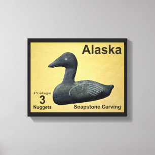 Soapstone Eider - Alaska Postage Leinwanddruck