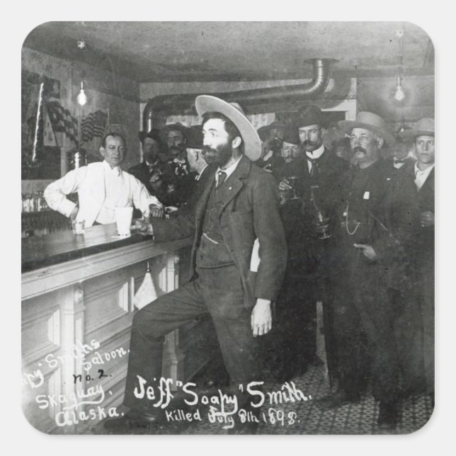 Soapy Smiths Saloon Bar Quadratischer Aufkleber (Vorderseite)