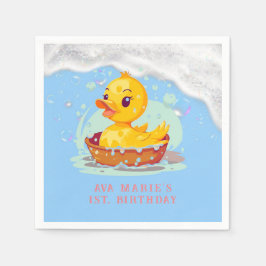 Soapy Yellow Rubber Duck Girl 1. Geburtstag Party Serviette