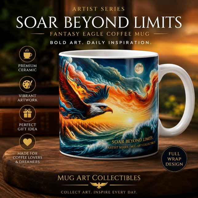 Soar Beyond Limits Adler Fantasy Kunst Kaffeetasse (Von Creator hochgeladen)