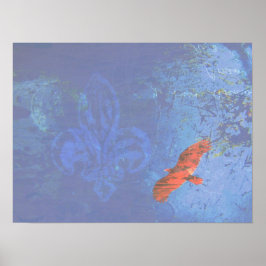 Soar Blue Grunge Poster