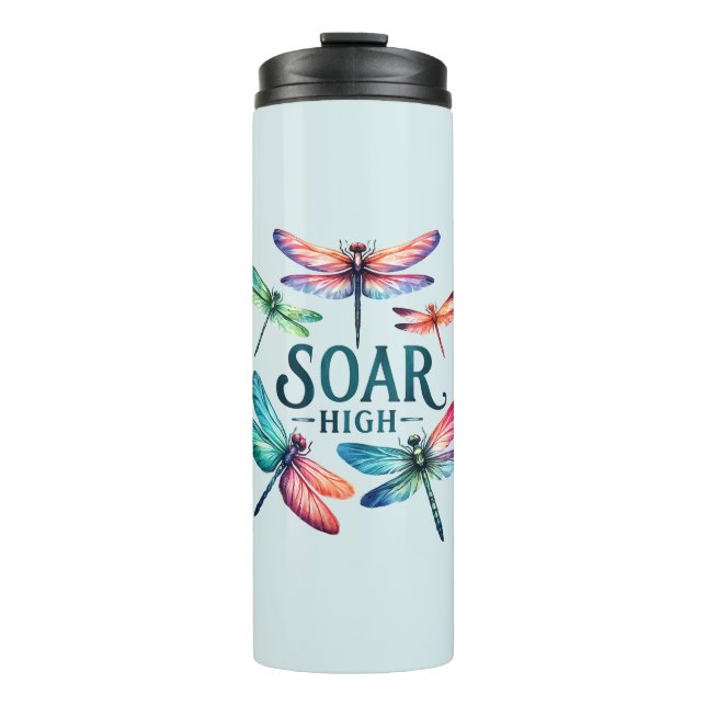 Soar High - Artistic Dragonfly Thermosbecher (Vorderseite)