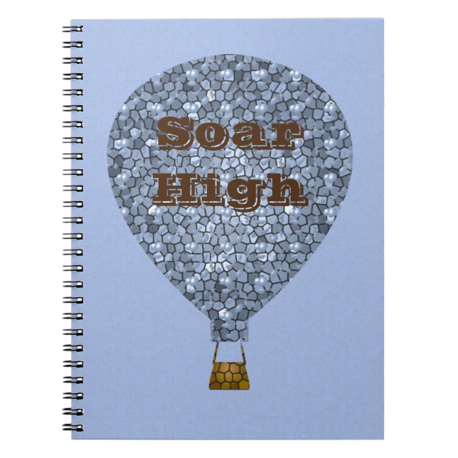 Soar High Mosaik Hot Air Ballon Inspiration Notizblock (Vorderseite)
