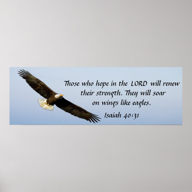 Soar wie ein Adlerbibelverse Isaiah 40:31 Plakat (Vorne)