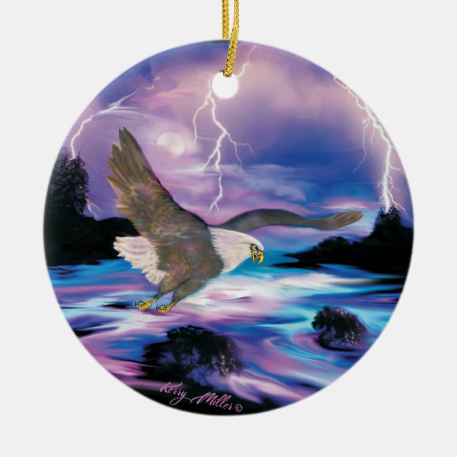 Soaring Bald Eagle Keramik Ornament (Vorne)