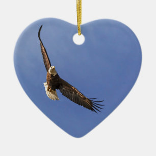 Soaring Bald Eagle Keramik Ornament