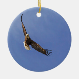 Soaring Bald Eagle Keramik Ornament