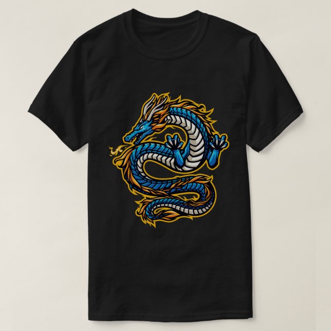 Soaring Blue Dragon T-Shirt (Design vorne)