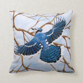 Soaring Blue Jay Kissen