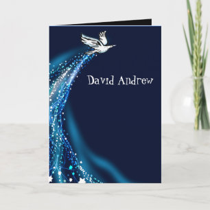 Soaring Dove Bat Bar Mitzvah Einladung gefaltet