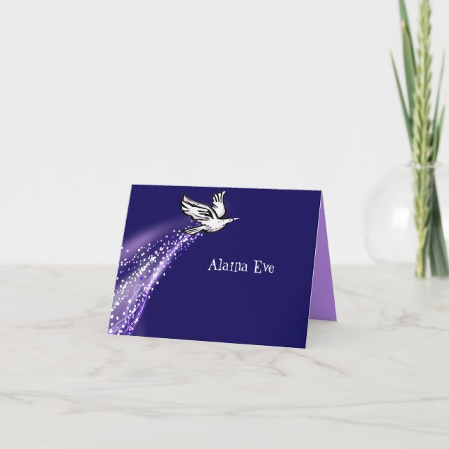 Soaring Dove Bat Bar Mitzvah Einladung Vielen Dank (Vorderseite)