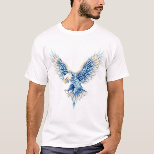 Soaring Eagle - Detaillierte digitale Illustration T-Shirt (Vorderseite)