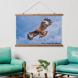 Soaring Red Kite Wandteppich Mit Holzrahmen