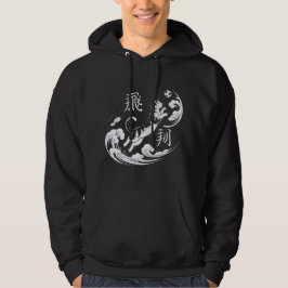 Soaring Wave Cat - Asian-Inspired Soccer Edition Hoodie