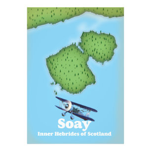 Soay Inner Hebrides of Scotland Map Fotodruck