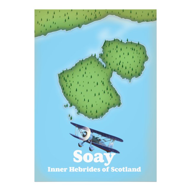 Soay Inner Hebrides of Scotland Map Fotodruck (Vorne)