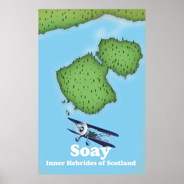 Soay Inner Hebrides of Scotland Map Poster (Vorne)