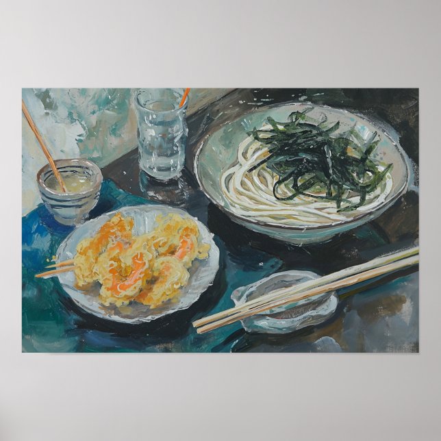 Soba Noodles und Shrimp Poster (Vorne)