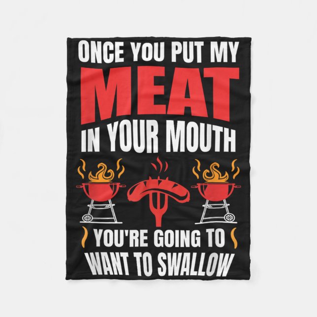 Sobald Sie mein Fleischangebot Grillen Grill T Shi Fleecedecke (Vorderseite)