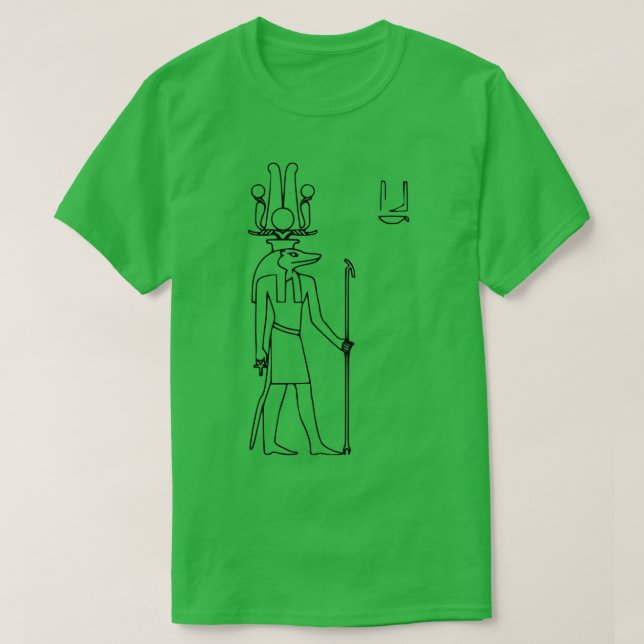 Sobek Alter ägyptischer Gott Hieroglyph T-Shirt (Design vorne)