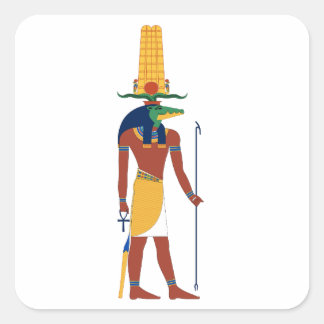 Sobek Crocodile God Quadratischer Aufkleber